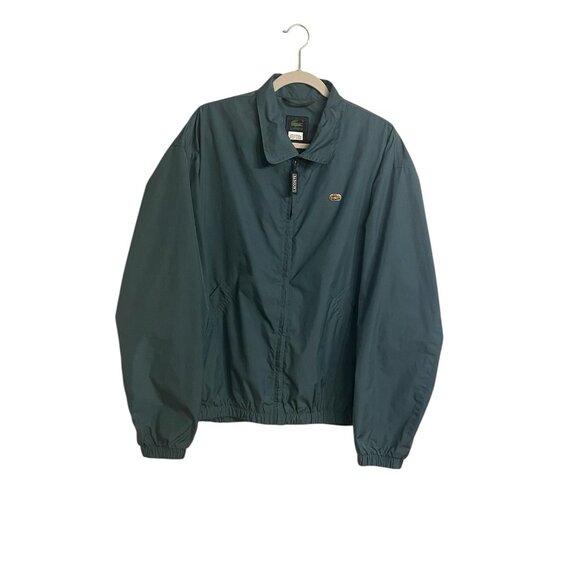 Vintage Lacoste Windbreaker Jacket Made in France Metal Crocodile Logo Green XL - Picture 1 of 12